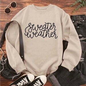 Sweater Weather Beige Sweatshirt